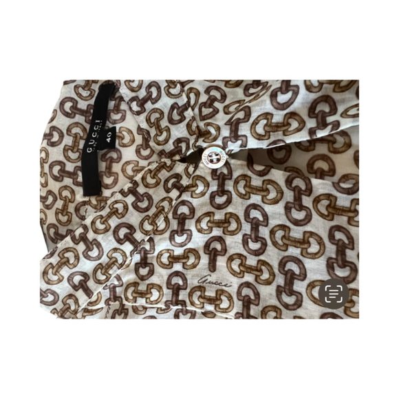 Gucci Horsebit Print Cotton Lawn Tunic Top - Picture 16 of 16